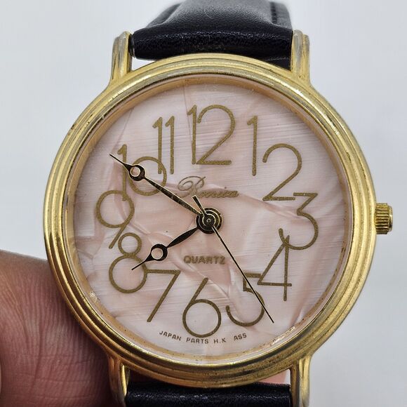 Vintage Ronica Women\'s Watch 36MM Pink Dial Black Leather Bands New Battery‎ main image 10